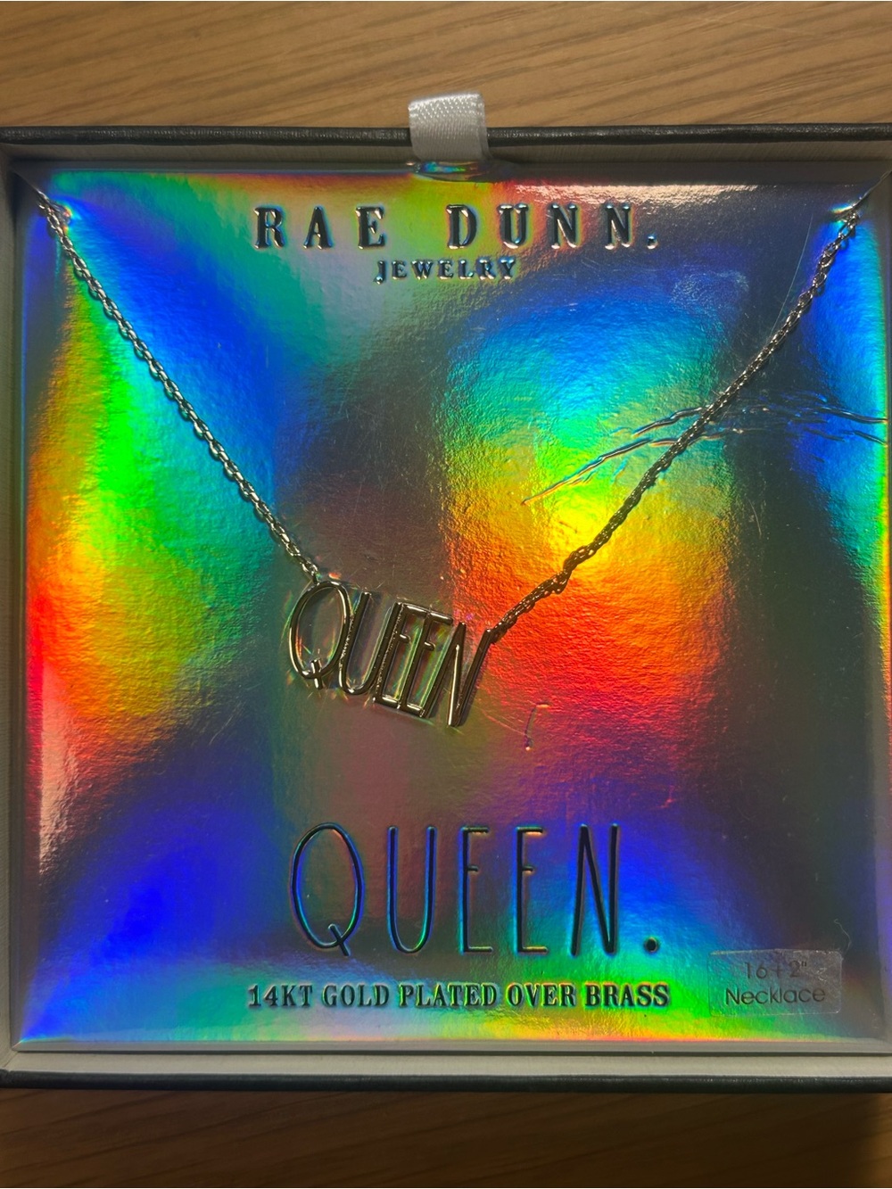 Rae Dunn QUEEN 14KT Gold-Plated over Brass Necklace - in Original Box!